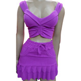 Conjunto Blusinha Top Cropped