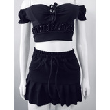 Conjunto Blusinha Top Cropped