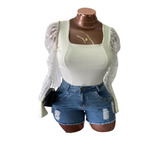 Conjunto Body Manga Tule