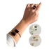 Conjunto Bracelete E Anel Duo - Cristais Naturais Ouro/prata