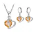 Conjunto Brinco Colar Coração Brilhante Detalhes J2549