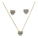 Conjunto Brinco Colar Coracao
