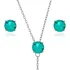 Conjunto Brinco Colar Gravata Verde Turmalina Folheado Ouro