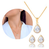 Conjunto Brinco Corrente Gota