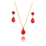 Conjunto Brinco Corrente Pingente