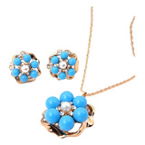 Conjunto C perola Turquesa