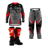 Conjunto Calça Camisa Off Road Insane + Bota Jett Motocross