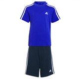 Conjunto Camisa E Calção adidas Essential 3 Listras Infanil