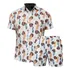 Conjunto Camisa E Short Floral Estampado Listrada Promoção