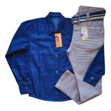 Conjunto Camisa Jeans Com