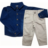 Conjunto Camisa Jeans Social