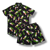 Conjunto Camisa Short Havaiano