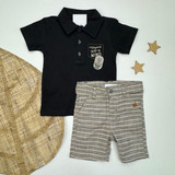 Conjunto Camiseta Polo Preta