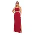 Conjunto Canelado Feminino Saia Longa Cintura Alta Cropped