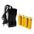 Conjunto Carregador Duplo Bivolt 110 220 Ac Com Fio Led Indicador + 4 Baterias Pilhas Células 18650 3,7/4,2 Volts 9800mah Li-ion Recarregáveis Carga Rápida Proteção Contra Sobrecarga E Curto Circuito