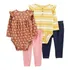 Conjunto Carter's Bebê 04 Peças Kit Com Calça E Body Algodão