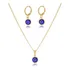 Conjunto Cola E Brinco Olho Grego Folheado A Ouro 18k