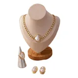 Conjunto Colar Brinco Anel