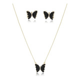Conjunto Colar Brinco Borboleta