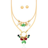 Conjunto Colar Brinco Cogumelo