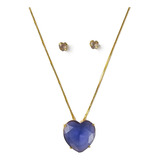Conjunto Colar Brinco Coracao