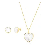 Conjunto Colar Brinco Coracao