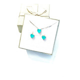 Conjunto Colar Brinco Coracao