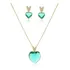 Conjunto Colar Brinco Coração Zirconia Cristal Semijoia 18k