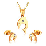 Conjunto Colar Brinco Folheado