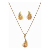Conjunto Colar Brinco Gota