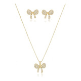 Conjunto Colar Brinco Laco