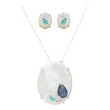 Conjunto Colar Brinco Madreperola
