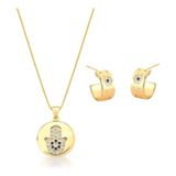 Conjunto Colar Brinco Mao