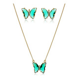 Conjunto Colar Brinco Pedra