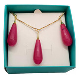 Conjunto Colar Brinco Pedra