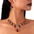 Conjunto Colar Brinco Pedra Zircônia Strass Festa Casamento