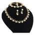 Conjunto Colar Brinco Pulseira Noiva Pérola Dourado Strass