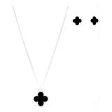 Conjunto Colar Brinco Trevo