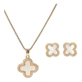 Conjunto Colar Brinco Trevo