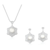 Conjunto Colar Brinco Zirconias