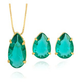 Conjunto Colar Brincos Folheado