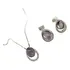 Conjunto Colar Brincos Oval De Pedra Ametista Prata 925 Lei