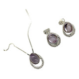 Conjunto Colar Brincos Oval
