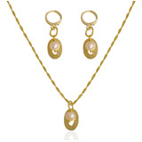 Conjunto Colar Brincos Pingente