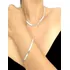 Conjunto Colar Choker Pulseira Fita Laminada Aço Inox Prata 