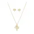 Conjunto Colar E Brinco Arvore D Vida Cravejado Semijoia 18k