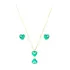 Conjunto Colar E Brinco Coração Cristal Turmalina Semi Joia
