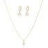 Conjunto Colar E Brinco Coração Delicado Folheado A Ouro 18k