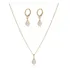 Conjunto Colar E Brinco De Pérola Folheado A Ouro 18k