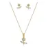 Conjunto Colar E Brinco Florzinha Zirconia Folheado Ouro 18k